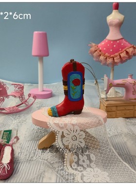 树脂芭蕾舞高跟靴子包包甜美粉红少女心可爱拍摄道具场景装饰