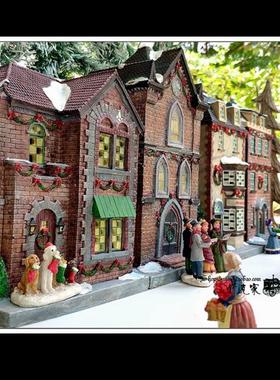 老式房子教堂微缩街景沙盘摆件