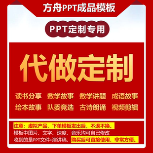 PPT代做定制读书分享绘本故事成语故事队委竞选数学故事视频剪辑