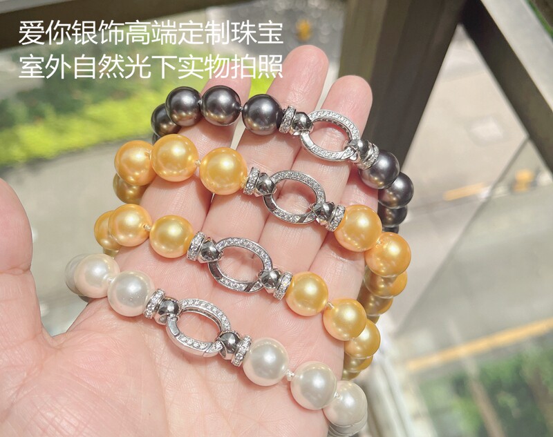 HIGH-END JEWELRY BUCKLE PEARL BUCKLE  GOLD-PLATED MICRO-SET DIAMOND CONNECTING BUCKLE DIY ACCESSORIES VERSATILE LARGE CONNECTING BUCKLE