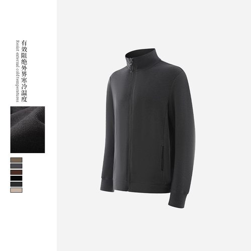 男士春秋保暖德绒休闲外套立领