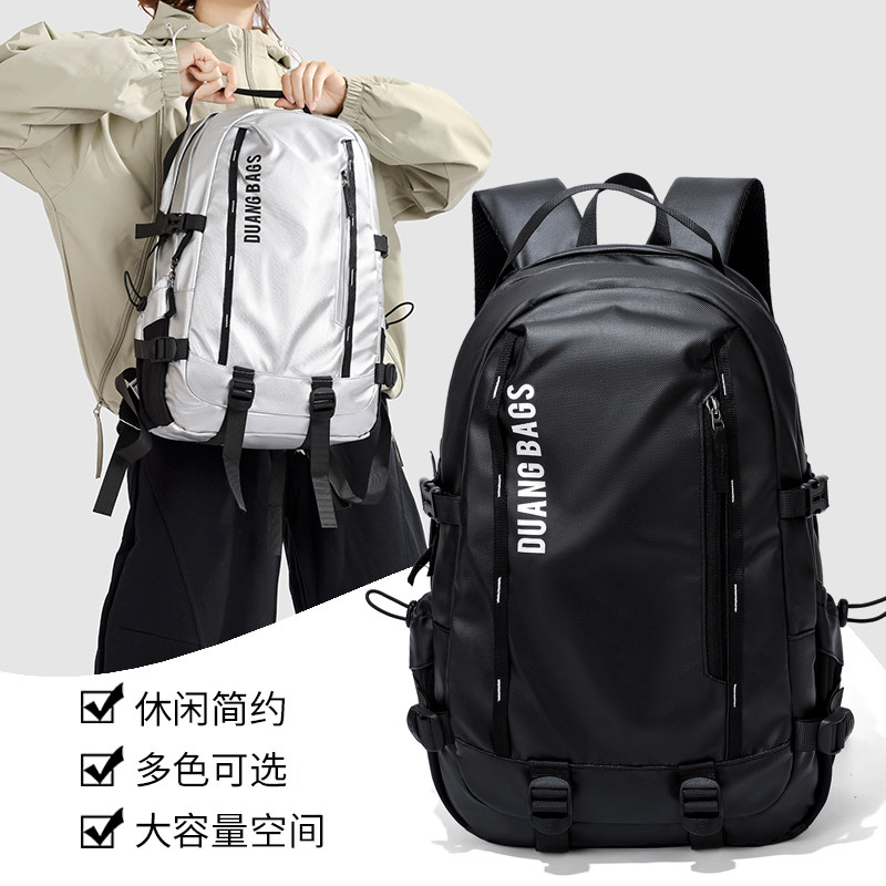 2026春户外机能风双肩包男女大容量防水旅行背包大学生书包健身包