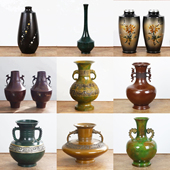 日本回流铜器铜瓶禅意仿古轻奢花瓶摆件复古客厅桌面中式 插花 日式