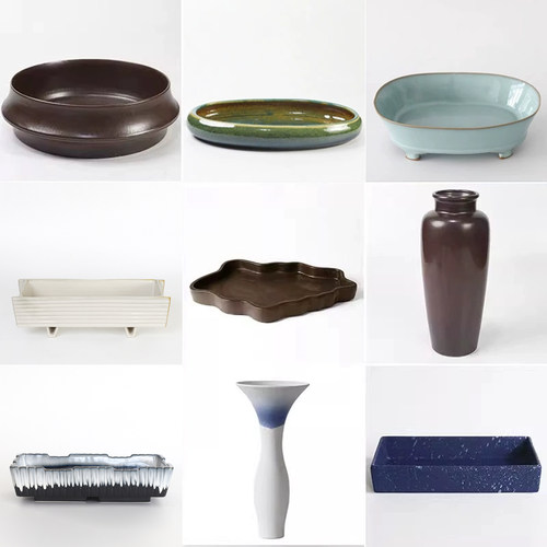 特价日式花道墨蓝花器道