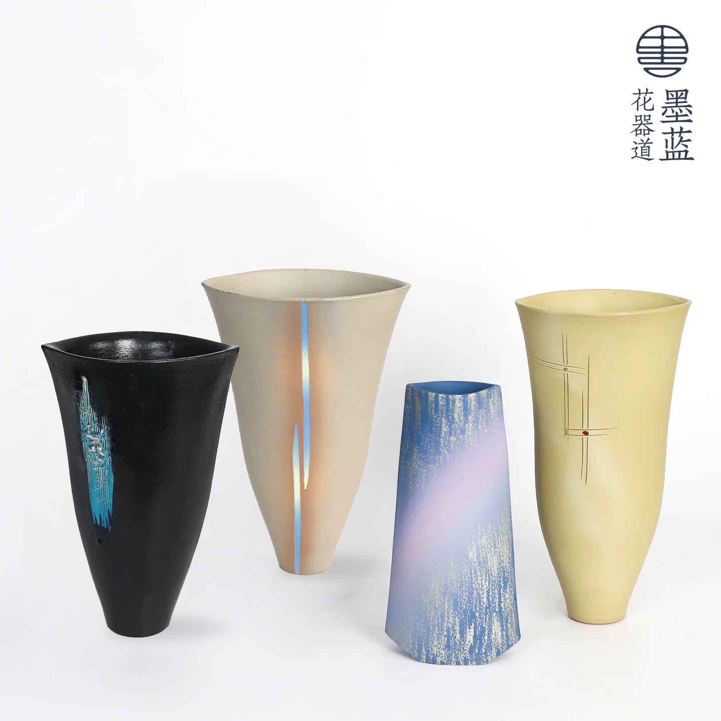 日本进口手作彩绘清水烧花器
