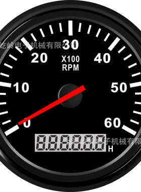 85mm针脚安装车船改装通用转速表0-6000RPM 1-300可调速比表