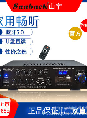 大功率蓝牙功放机U盘插卡收音机音频放大器K歌功放110V