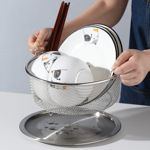 小型碗碟架304不锈钢餐具沥水篮