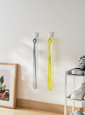 日本KM.6141.优质鞋拔孕妇免弯腰助理穿鞋神器透明塑料鞋拔47cm长