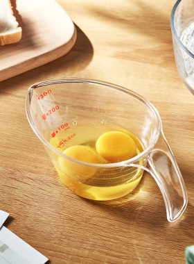 烘培量杯300ml日式透明塑料液态量杯带刻度厨房尖嘴度量杯子.2087