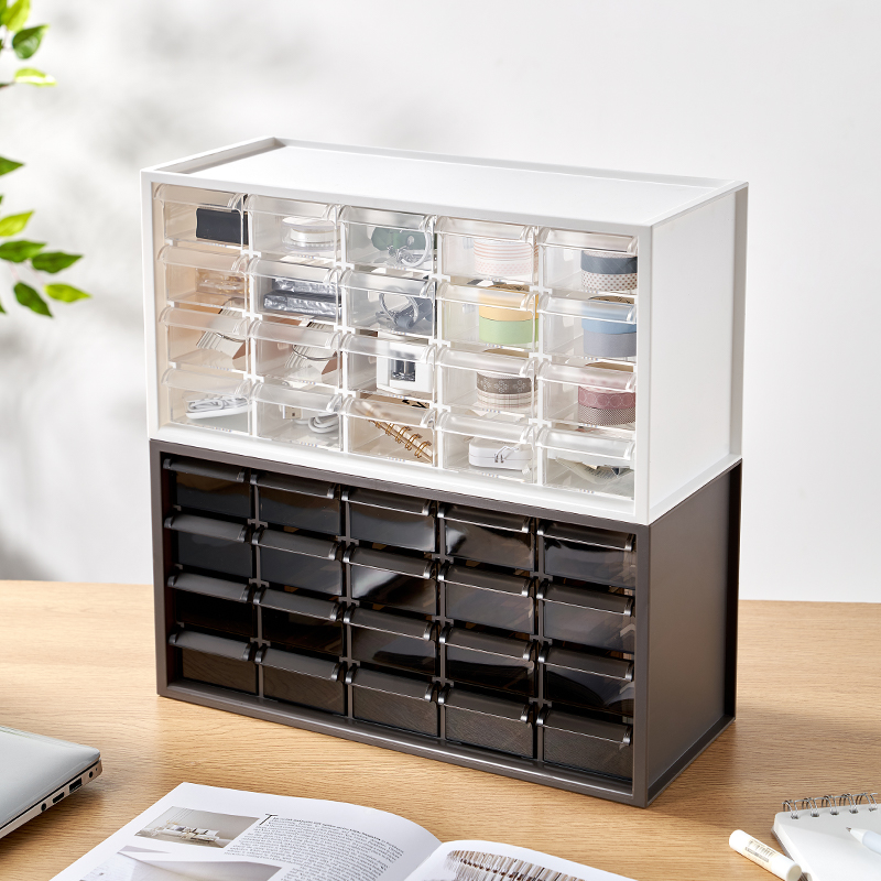 零件收纳盒抽屉式桌面置物架米木