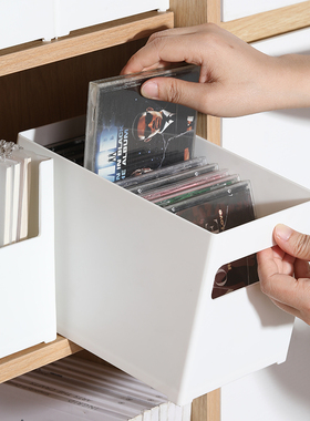 直角收纳盒CD盒经典光盘整理盒老VCD音碟收纳盒子柜子白色存储盒