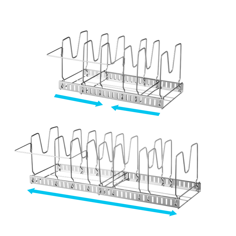 伸缩锅盖架不锈钢厨柜不粘锅收纳架厨房置物架日式可调整理架4078