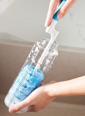 日式保温杯专用刷奶瓶清洁刷手动旋转柄水杯内胆刷子 米木 6345