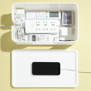 超大容量插座盒桌面插线板收纳盒排插拖板盒子办公室排插盒.4305