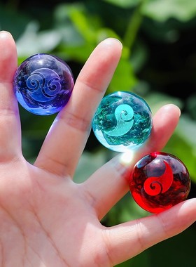 哪吒敖丙灵珠魔丸周边手办混元珠内雕工艺小水晶球玻璃球收藏摆件