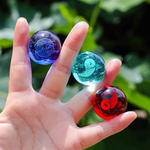 哪吒敖丙灵珠魔丸周边手办混元珠内雕工艺小水晶球玻璃球收藏摆件