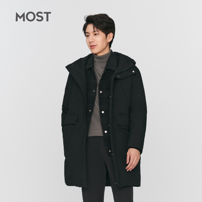 MOST/姆氏德男装冬季长款连帽90白鸭绒羽绒服防风外套C210120004