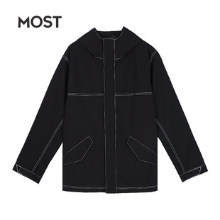 MOST男装秋季辑明线连帽夹克韩版潮百搭宽松休闲外套C108104020
