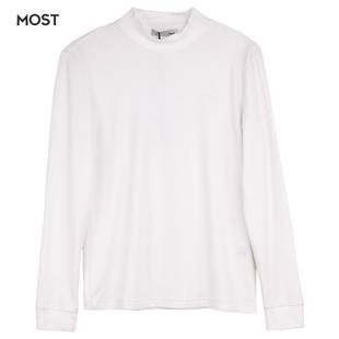 MOST男装白色长袖T恤秋冬保暖打底C93105003