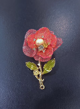 锆石花心手卷编织蕾丝带配饰