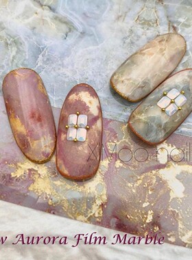 现货 日本Nail Accessory美甲转印纸 TAT大理石纹晕染风转印纸ins