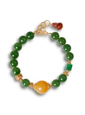 现货正品天然葫芦吊坠和田碧玉手串女款蜜蜡南红S925纯银镀金工厂