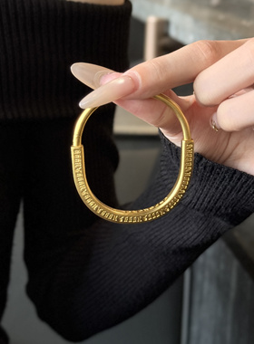2025新款足金999点钻克罗u型手镯女版时尚镯子水贝黄金送礼