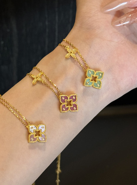 古法5D套链足金999水贝黄金绿色飞镖套链项链新款2025送礼送女友