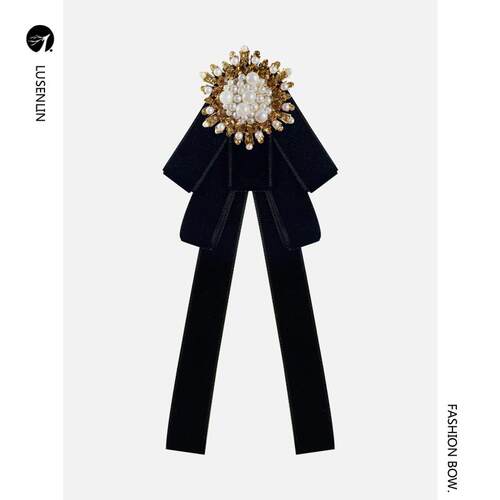 买四免一珍珠蝴蝶结胸针领结