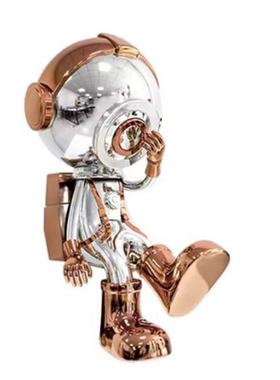 宇航员太空机器人玻璃钢雕塑酒店商场酒吧KTV门店迎宾落地大摆件