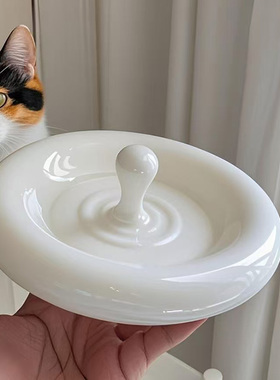 闭店清仓！白色可爱多功能双层圆嘟嘟陶瓷点心盘调色调料盘收纳盘