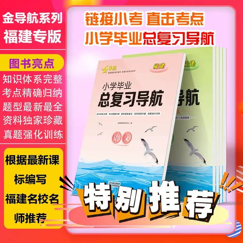新版福建专版专用金导航小学毕业总复习语文数学小考学霸必刷题小升初导航指导全新同步教材课程冲刺满分真题强化训练
