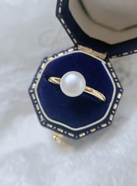 淡水珍珠开口戒指 14k金温柔气质时尚通勤食指中指戒百搭指环