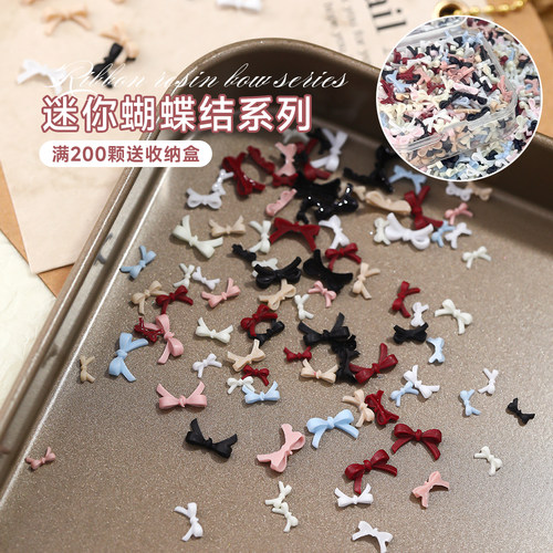 网红混装飘带蝴蝶结卡通指甲装饰