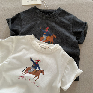 T2026夏季 T宝宝百搭T恤衫 新品 印花短袖 男女童韩版 儿童短袖