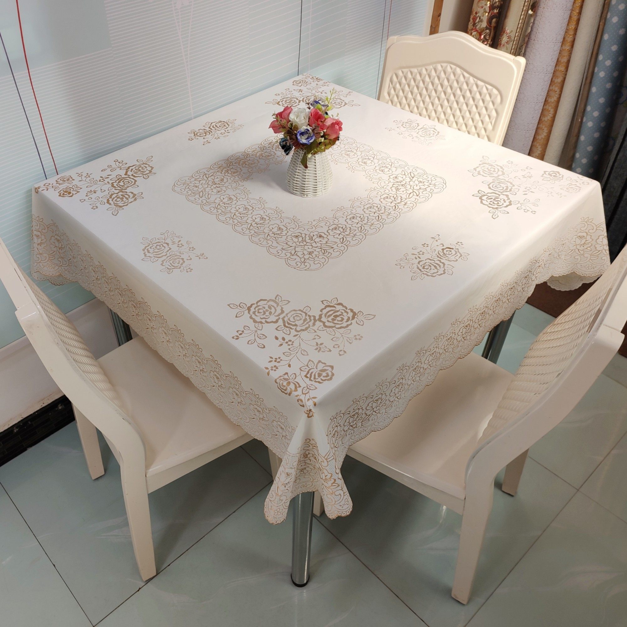 免洗正方形餐桌布防水防油方桌布PVC塑料茶几布八仙桌麻将桌台布,居家布艺,桌布,淘宝优惠券,粉丝福利购,淘宝优惠卷