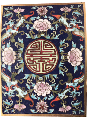 个性定制正宗景泰蓝红木家具椅靠背木柜彩板镶嵌紫铜掐丝珐琅画板