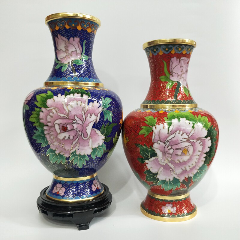 北京特色工艺品正宗铜胎掐丝珐琅景泰蓝花瓶商务办公家居礼品摆件