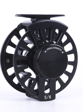 黑色飞蝇钓轮 3456号飞轮 机加工铝轮 带泄力 左右手互换鱼线轮