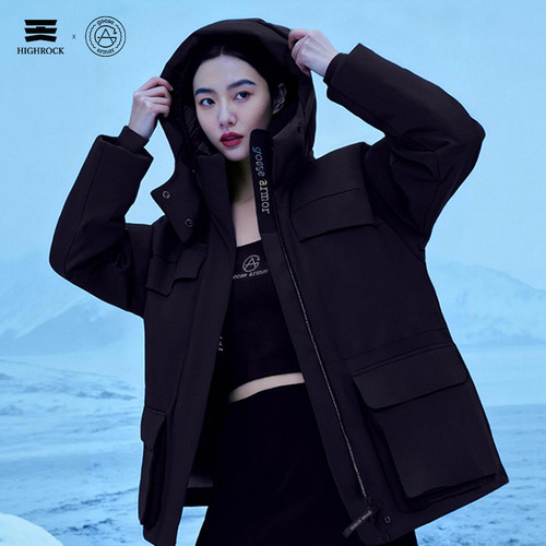 High Rock/天石鹅铠甲鹅绒防风700蓬羽绒服收腰派克服女款GT644