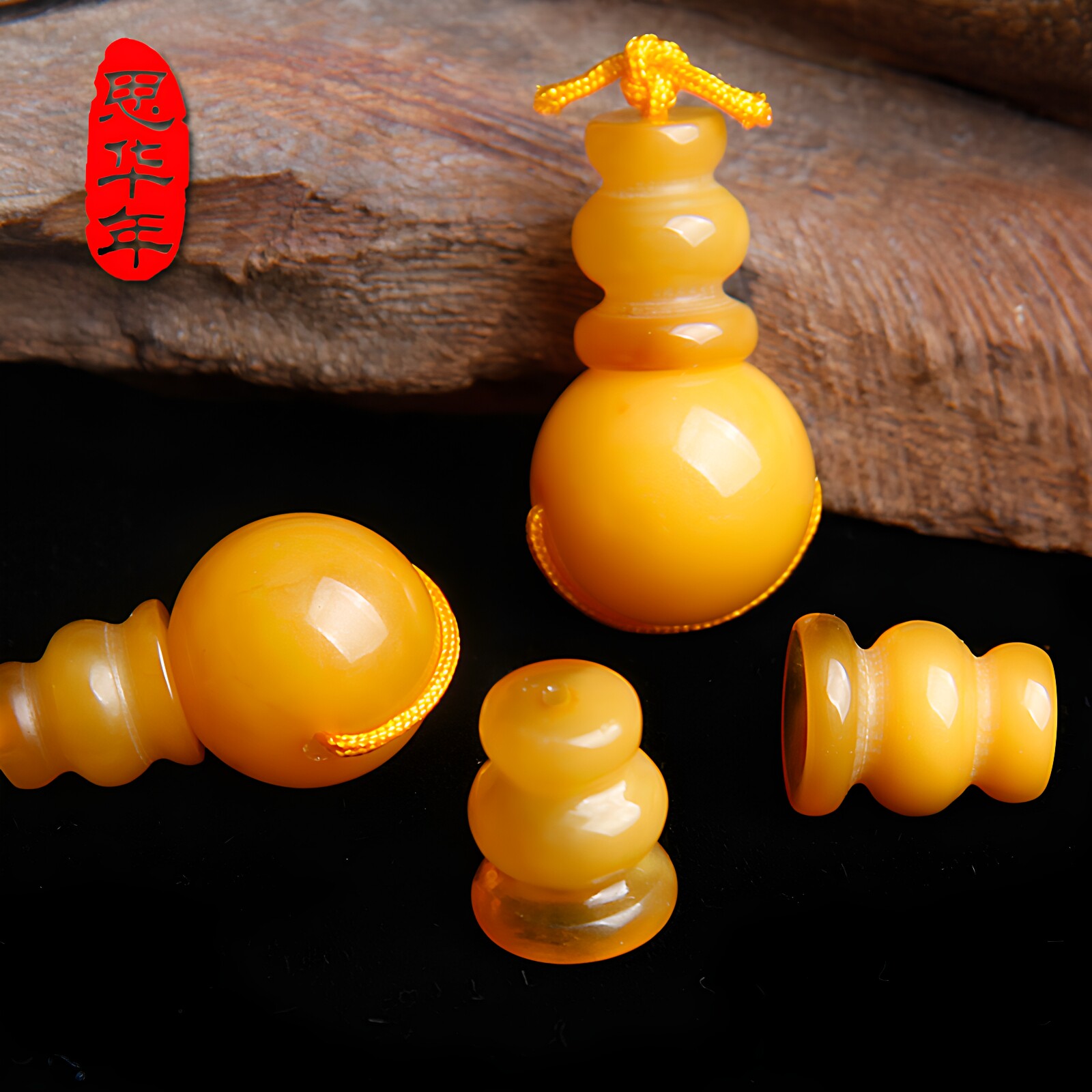 思华年天然蜜蜡圆珠三通佛塔图片