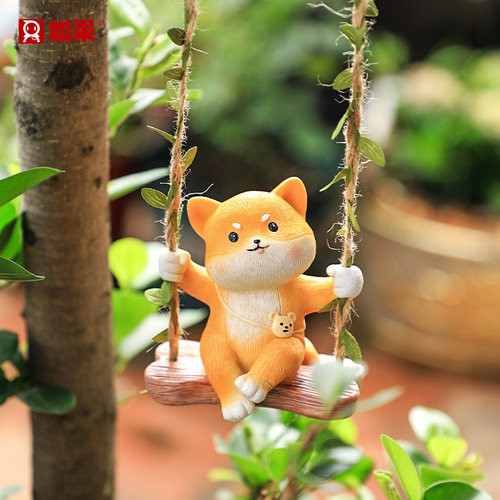 阳台花园动物熊猫吊饰
