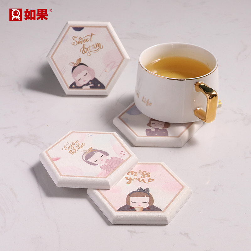 泡泡女孩创意硅藻泥杯垫洗漱垫肥皂垫浴室卫生间洗手台硅藻土地垫