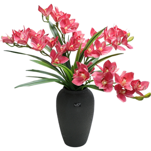 wo+仿真花蕙兰大花假花单只一支慧兰兰花创意客厅电视柜两边摆设