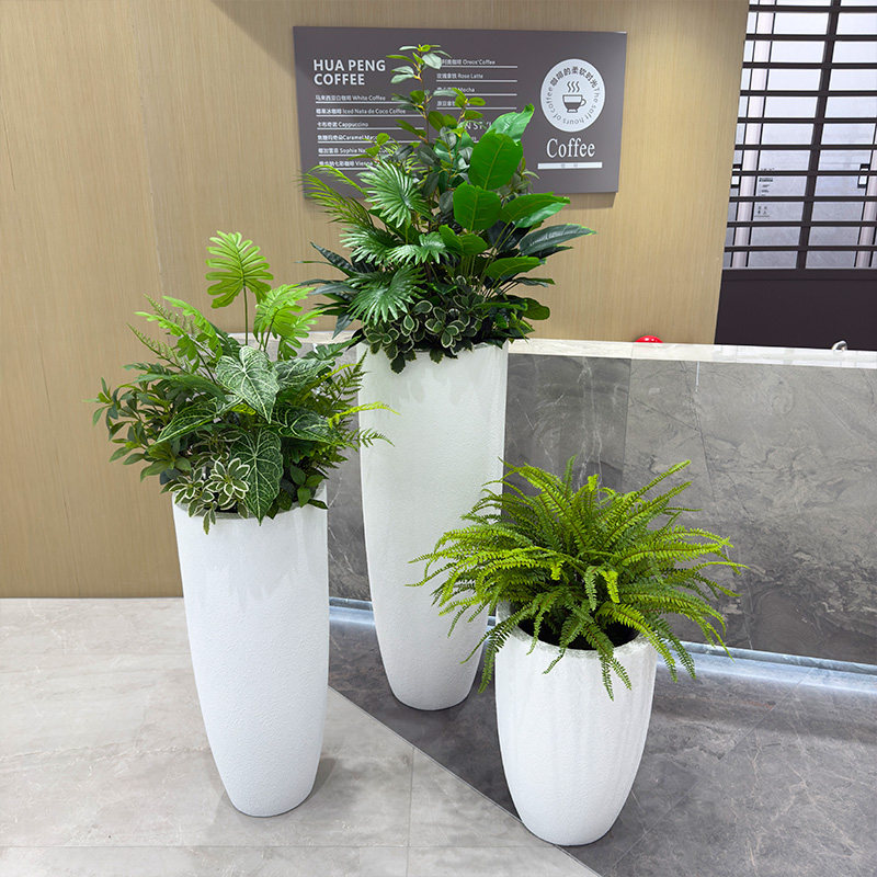 wo+仿真蝴蝶兰红掌蕙兰花鸿运当头绿植组合落地大盆景观商场摆放