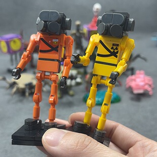 网红游戏关卡致命公司怪物积木贪财赤虫地堡蜘蛛角色模型拼装玩具