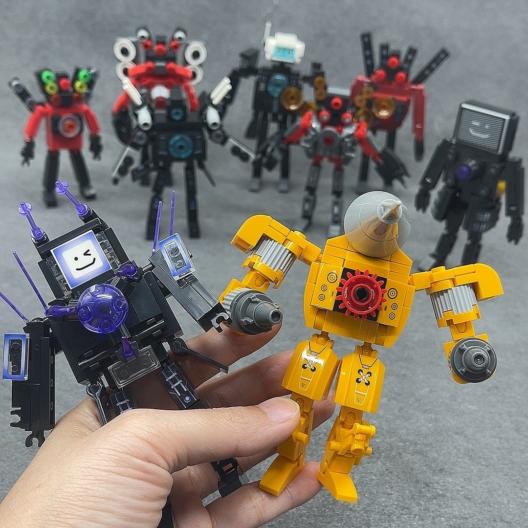 马桶人VS泰坦监控人积木拼装玩具