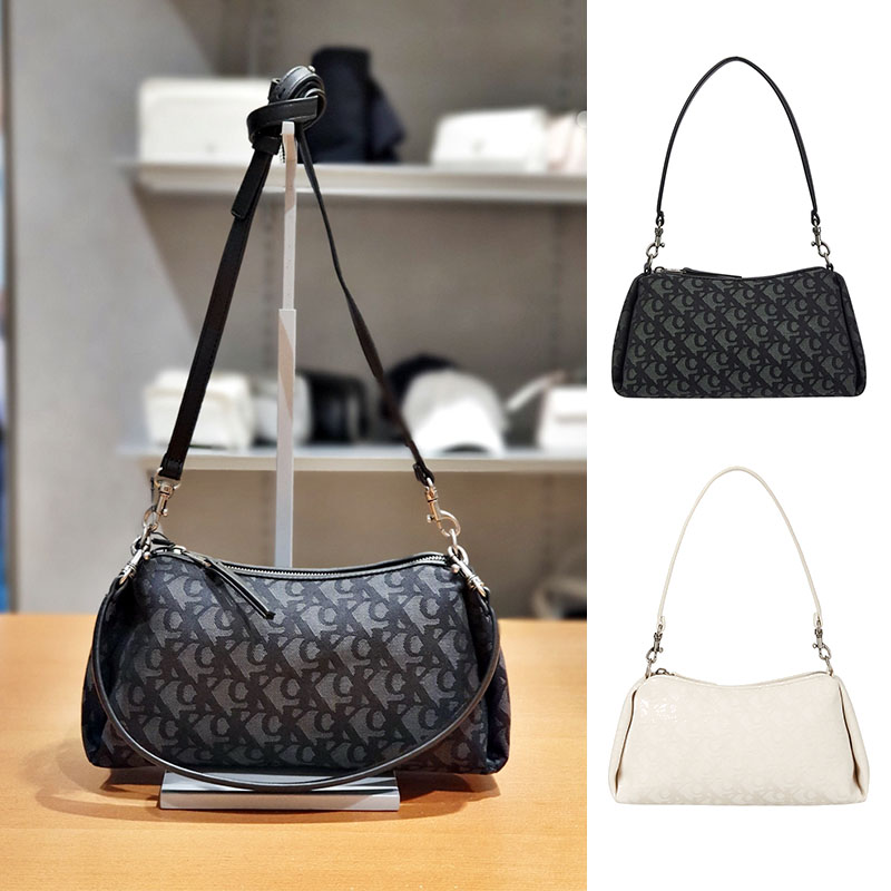 CK Jeans韩国代购25夏女士满印休闲单肩斜挎手提腋下包4K3142G