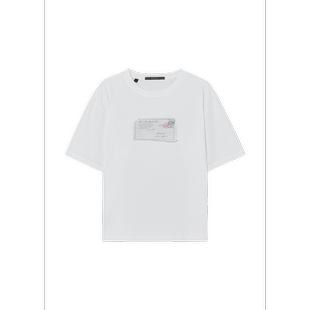 T恤圆领休闲夏季 棉质短袖 邮卡图案MQ2K1405 GUESS男士 韩国代购